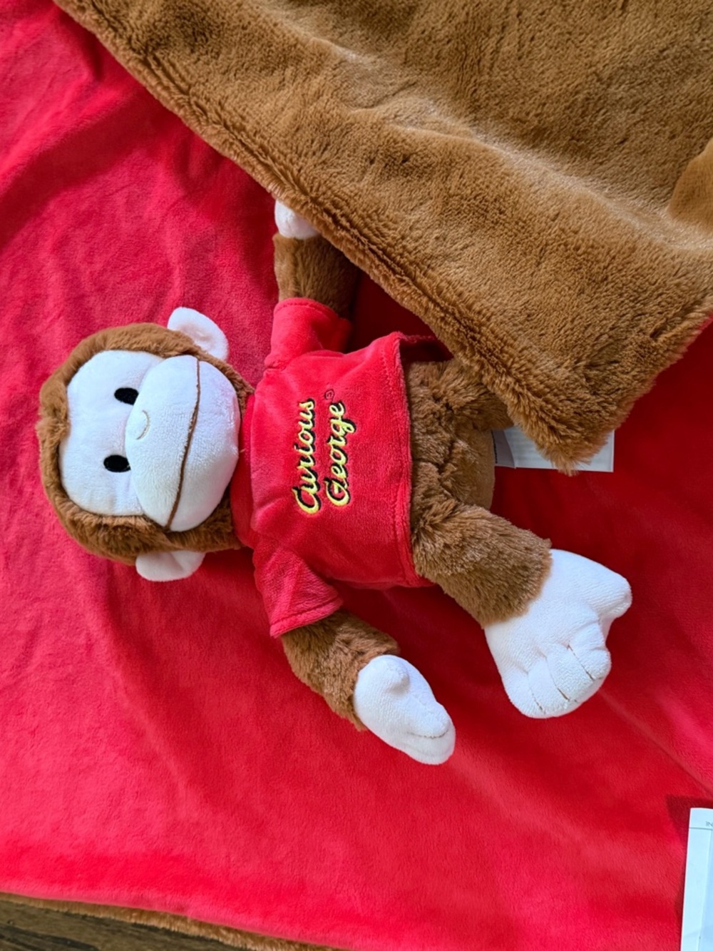 Curious George Plush Monkey with Red Shirt and small blanket - Picture 11 of 11